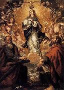Juan de Valdes Leal Virgin of the Immaculate Conception with Sts Andrew and John the Baptist painting